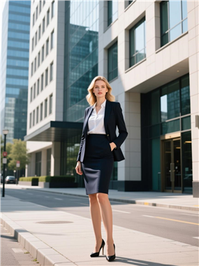 欧美商务大楼商务美女摄影图片